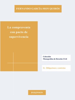 cover image of La compraventa con pacto de supervivencia